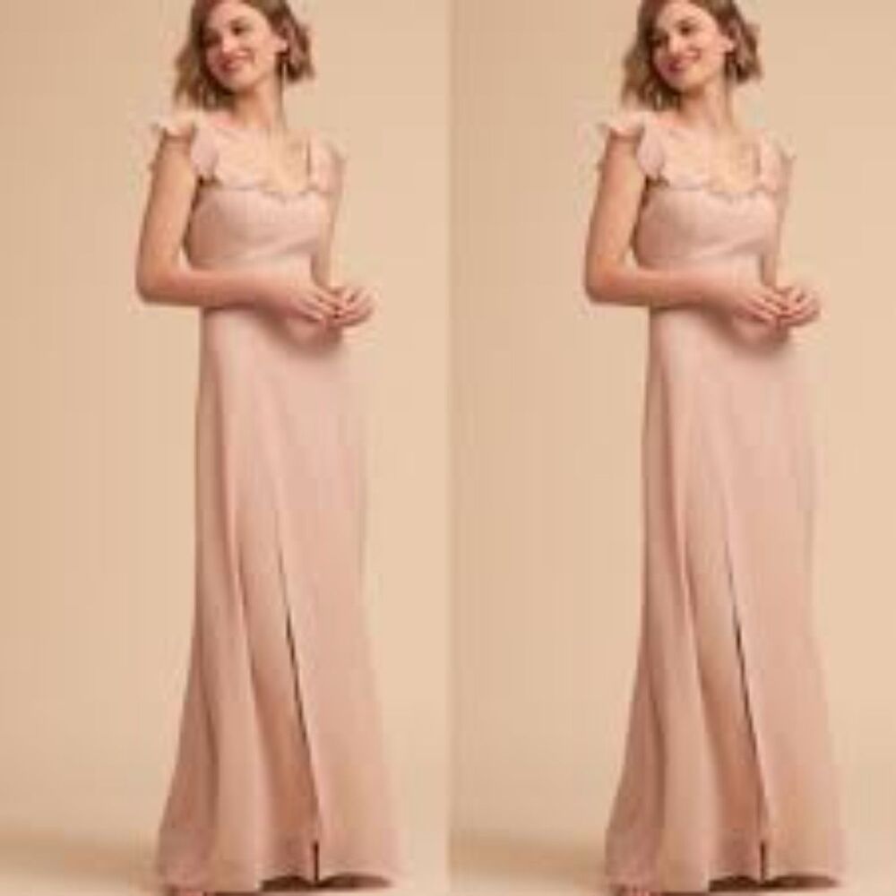 BHLDN Diana Dress light pink size 14 floor length black tie romantic dress